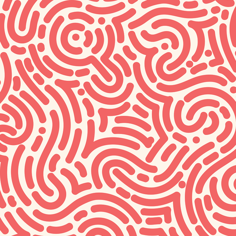 Close-up of Aloha Tinyboard sticker decal “Maze” detailing the coral maze-like pattern on white.